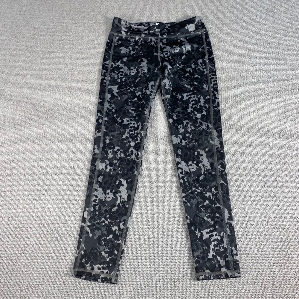 Old Navy Go Dry Leggings Womens Large Gray Black Leopard Camo Athletic Yoga Pant